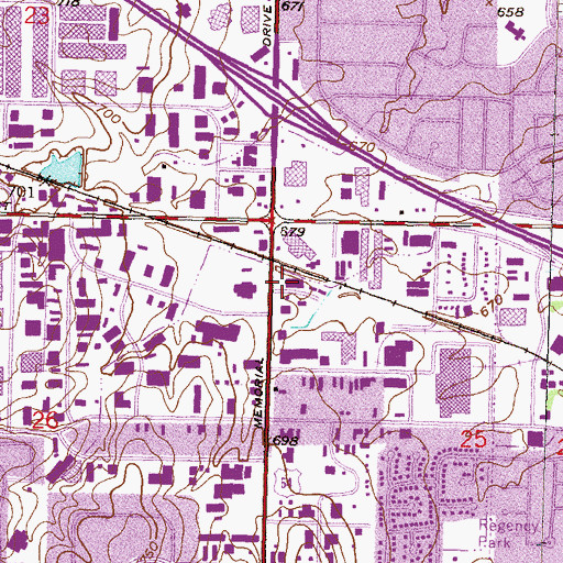 Topographic Map of Fontana Shopping Center, OK