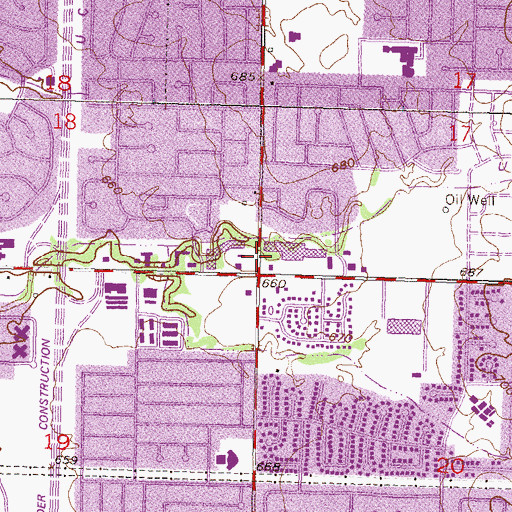 Topographic Map of Garnett Plaza, OK