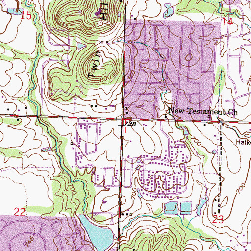 Topographic Map of Heatherridge Shopping Center, OK
