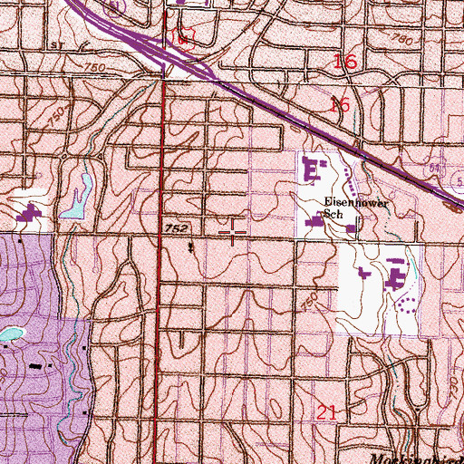 Topographic Map of Heritage Shopping Center, OK