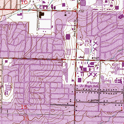 Topographic Map of Hilltop Shopping Center, OK