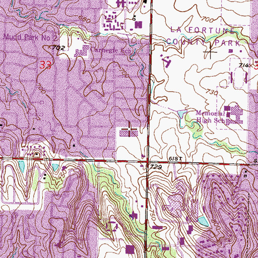 Topographic Map of Holliday Hills Shopping Center, OK