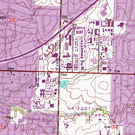 Topographic Map of Jamestown Shopping Center, OK