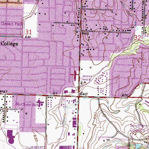 Topographic Map of Lighthouse Shopping Center, OK