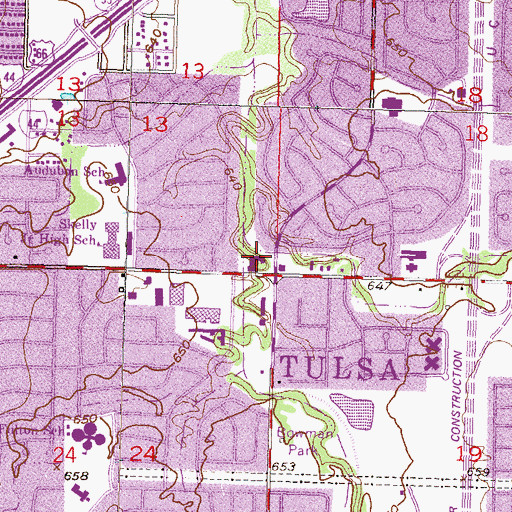 Topographic Map of Longview Shopping Center, OK