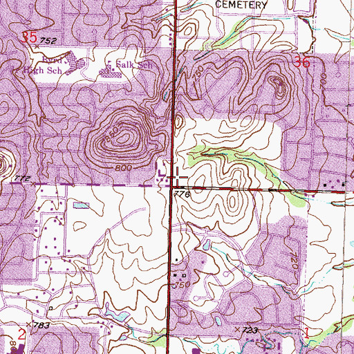 Topographic Map of Manchester Square Shopping Center, OK