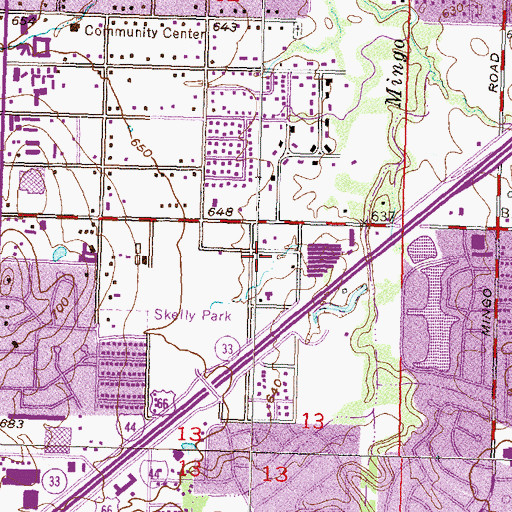 Topographic Map of Marina Shopping Center, OK
