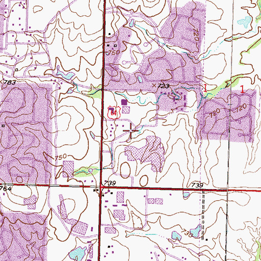 Topographic Map of The Market Shopping Center, OK
