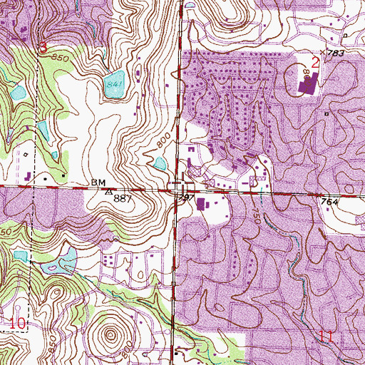 Topographic Map of McCartneys Shopping Center, OK