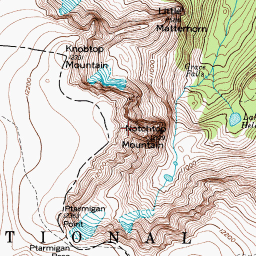 Topographic Map of Notchtop Mountain, CO