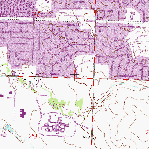 Topographic Map of Park Plaza Square Shopping Center, OK