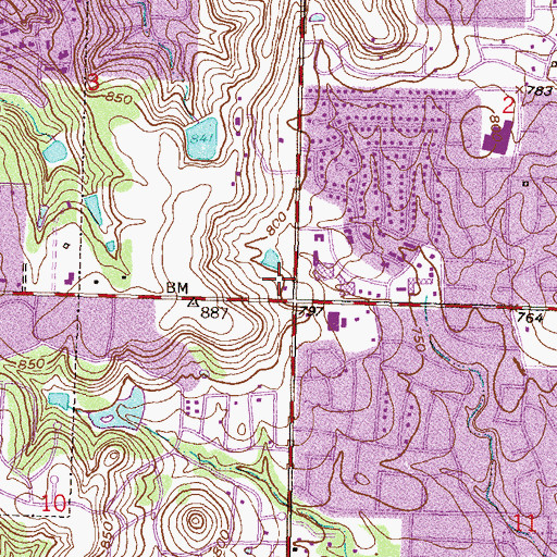 Topographic Map of Plaza Village Shoppping Center, OK