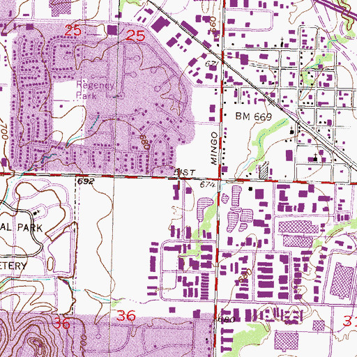 Topographic Map of Shannon Square Shopping Center, OK
