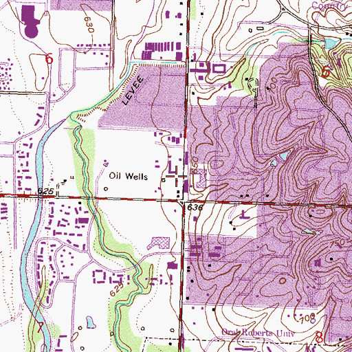 Topographic Map of Silo Plaza Shopping Center, OK