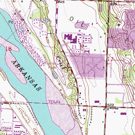 Topographic Map of Southbend Shopping Center, OK