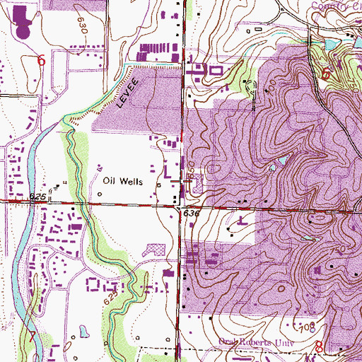 Topographic Map of South Pointe Shopping Center, OK