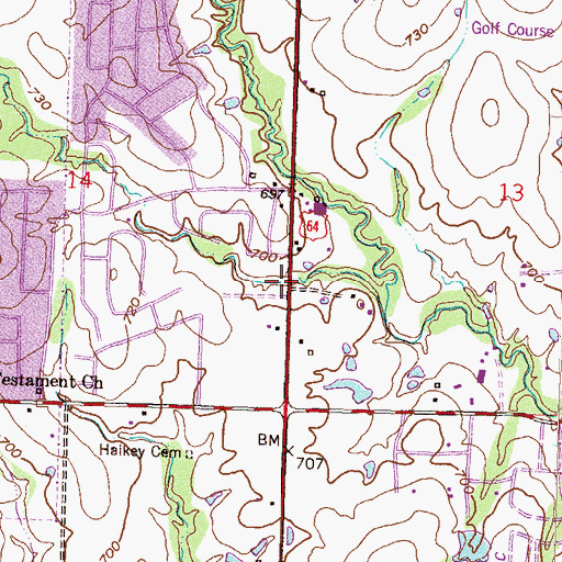 Topographic Map of Square 91 Shopping Center, OK