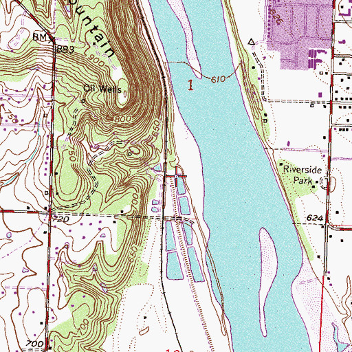 Topographic Map of Summit Square Shopping Center, OK