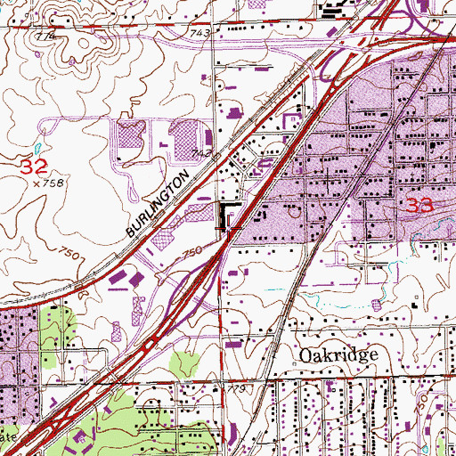 Topographic Map of Town West Shopping Center, OK