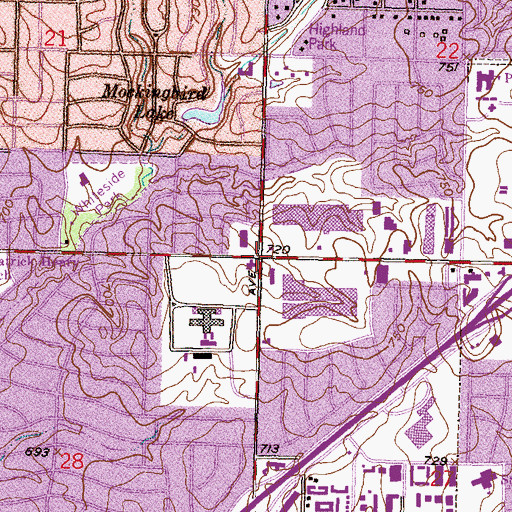 Topographic Map of Tulsa Promenade Shopping Center, OK