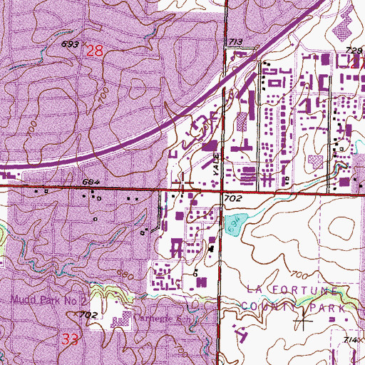 Topographic Map of Vandalia Shopping Center, OK