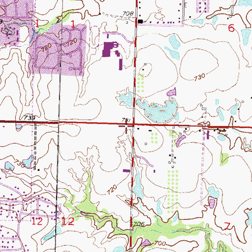 Topographic Map of Wembley Shopping Center, OK