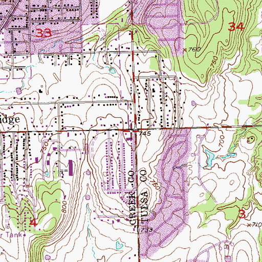 Topographic Map of West Highlands Shopping Center, OK