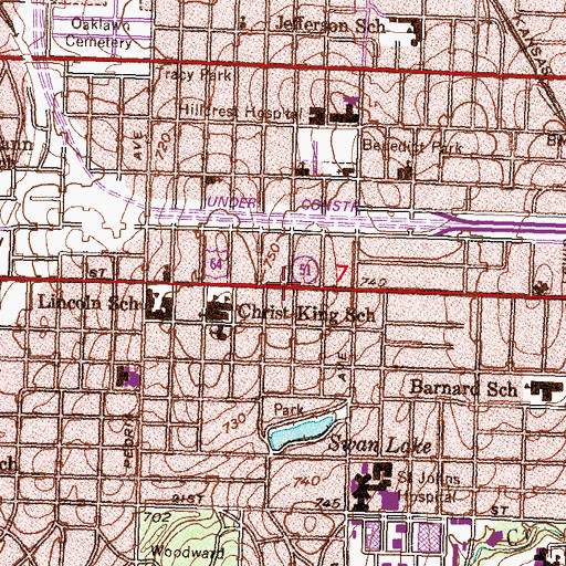 Topographic Map of 1600 Shopping Center, OK