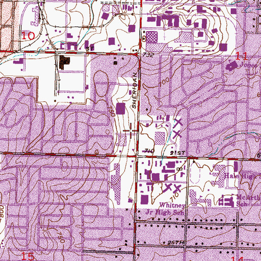 Topographic Map of 21st and Sheridan Plaza, OK
