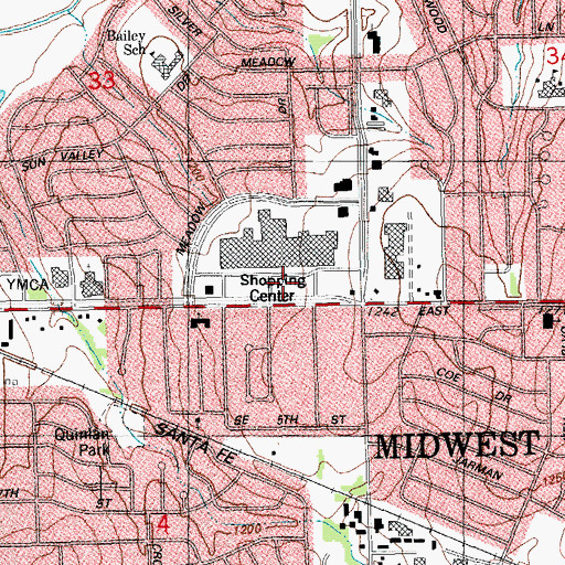Topographic Map of Heritage Park Mall (historical), OK