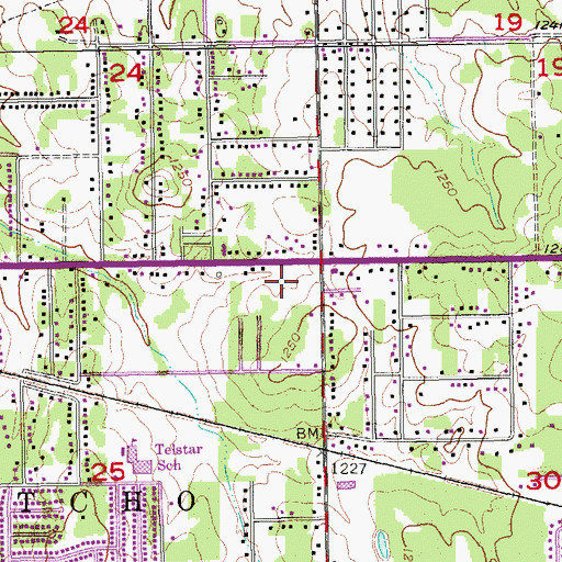 Topographic Map of 23 Post Plaza Shopping Center, OK
