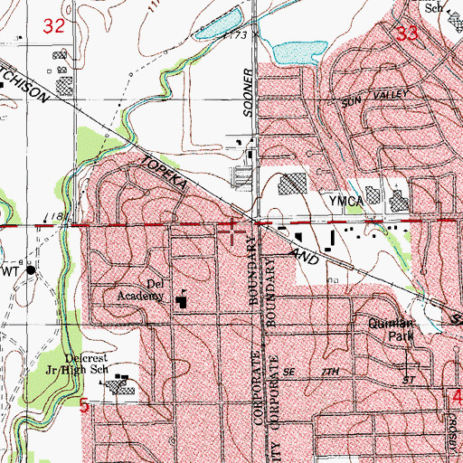 Topographic Map of Sooner Market Place, OK