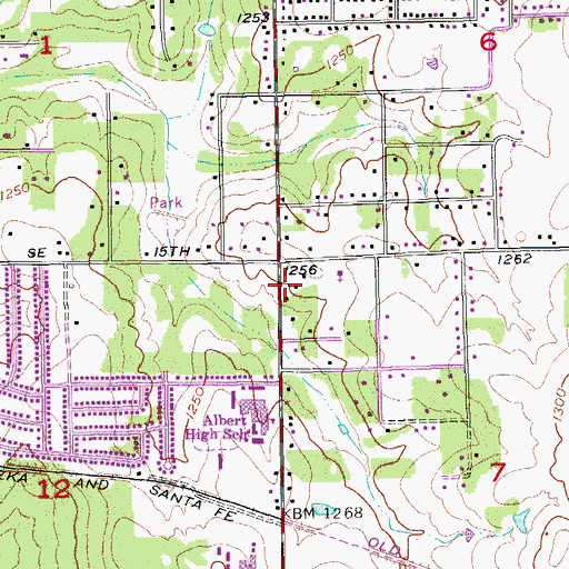 Topographic Map of Dickson Plaza, OK