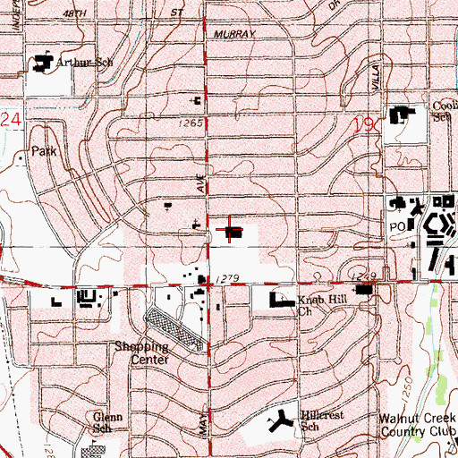 Topographic Map of May Square, OK