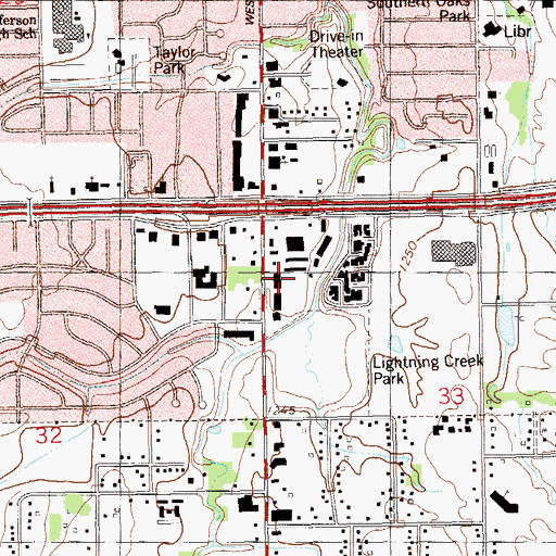 Topographic Map of 240 Plaza Shopping Center, OK