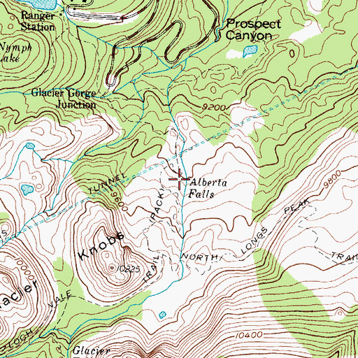 Topographic Map of Alberta Falls, CO