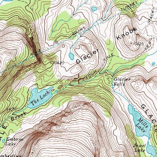 Topographic Map of Loch Vale Trail, CO