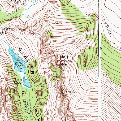 Topographic Map of Half Mountain, CO