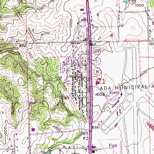 Topographic Map of Church of God in Christ, OK