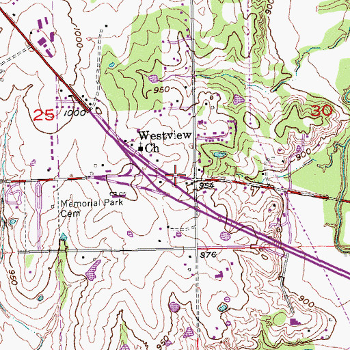 Topographic Map of Family Worship Center, OK