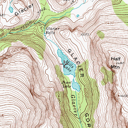 Topographic Map of Mills Lake, CO