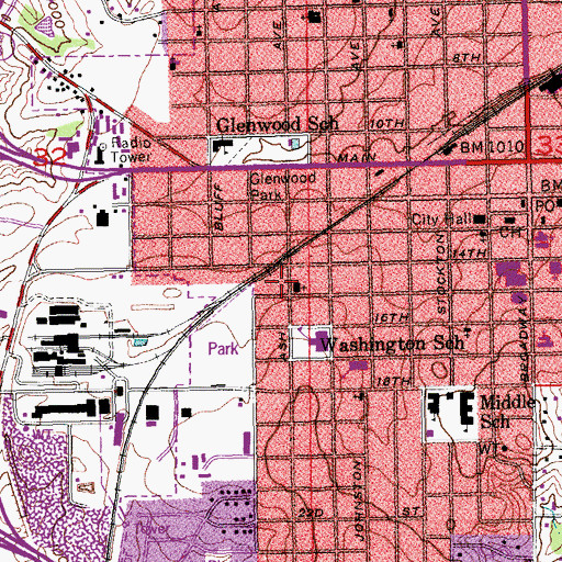 Topographic Map of First Free Will Baptist Church, OK