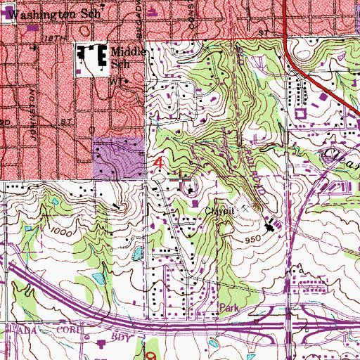 Topographic Map of First Presbyterian Church, OK