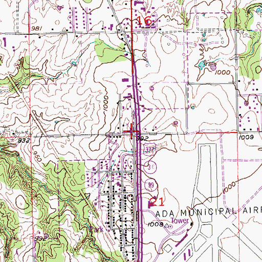 Topographic Map of Reaper Baptist Church, OK