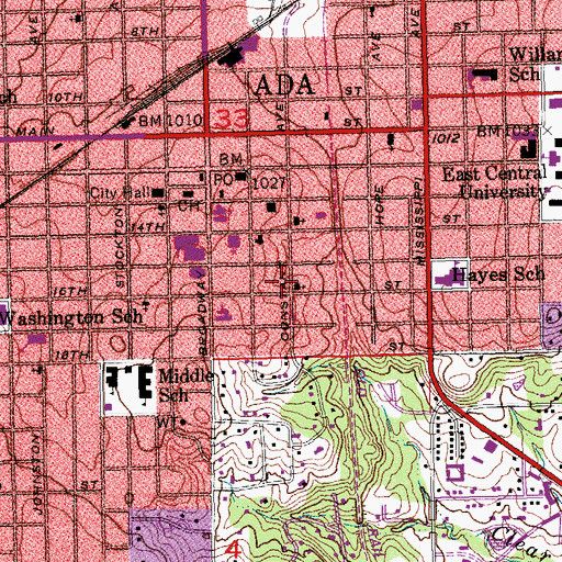 Topographic Map of Tabernacle of Praise, OK