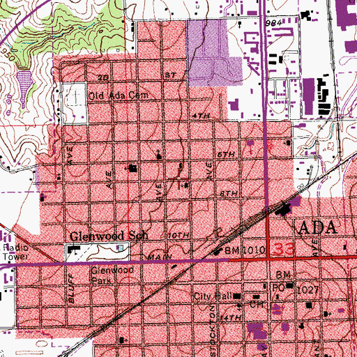 Topographic Map of Victory Life Fellowship, OK