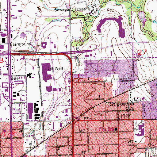 Topographic Map of Victory Temple Pentecostal Church, OK