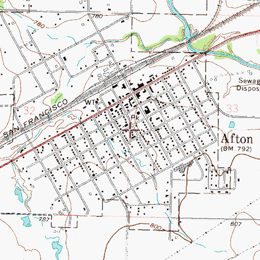 Topographic Map of Baptist First Church, OK