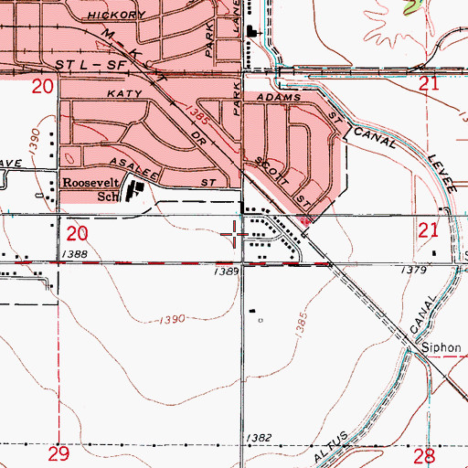Topographic Map of Church of Christ Ridgecrest Road, OK
