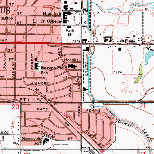 Topographic Map of Grace United Methodist Church, OK